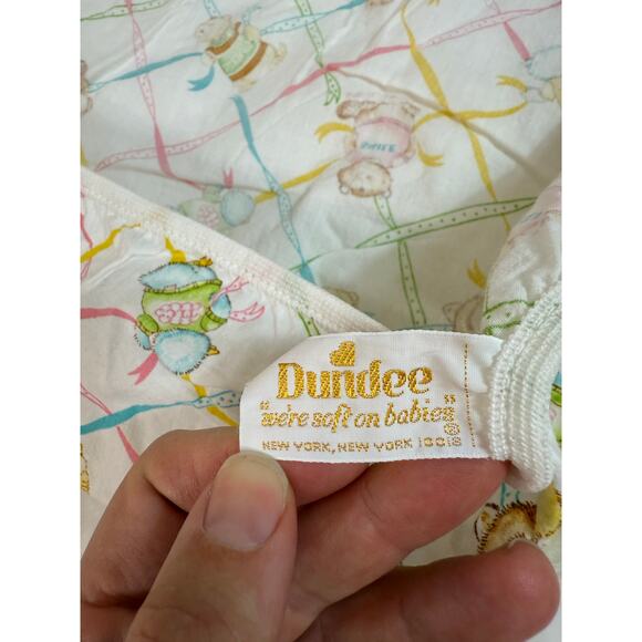 Vintage 80’s Shirt Tales / Critter Sitters Baby Crib Sheet Hallmark Cards Inc. - Picture 3 of 9